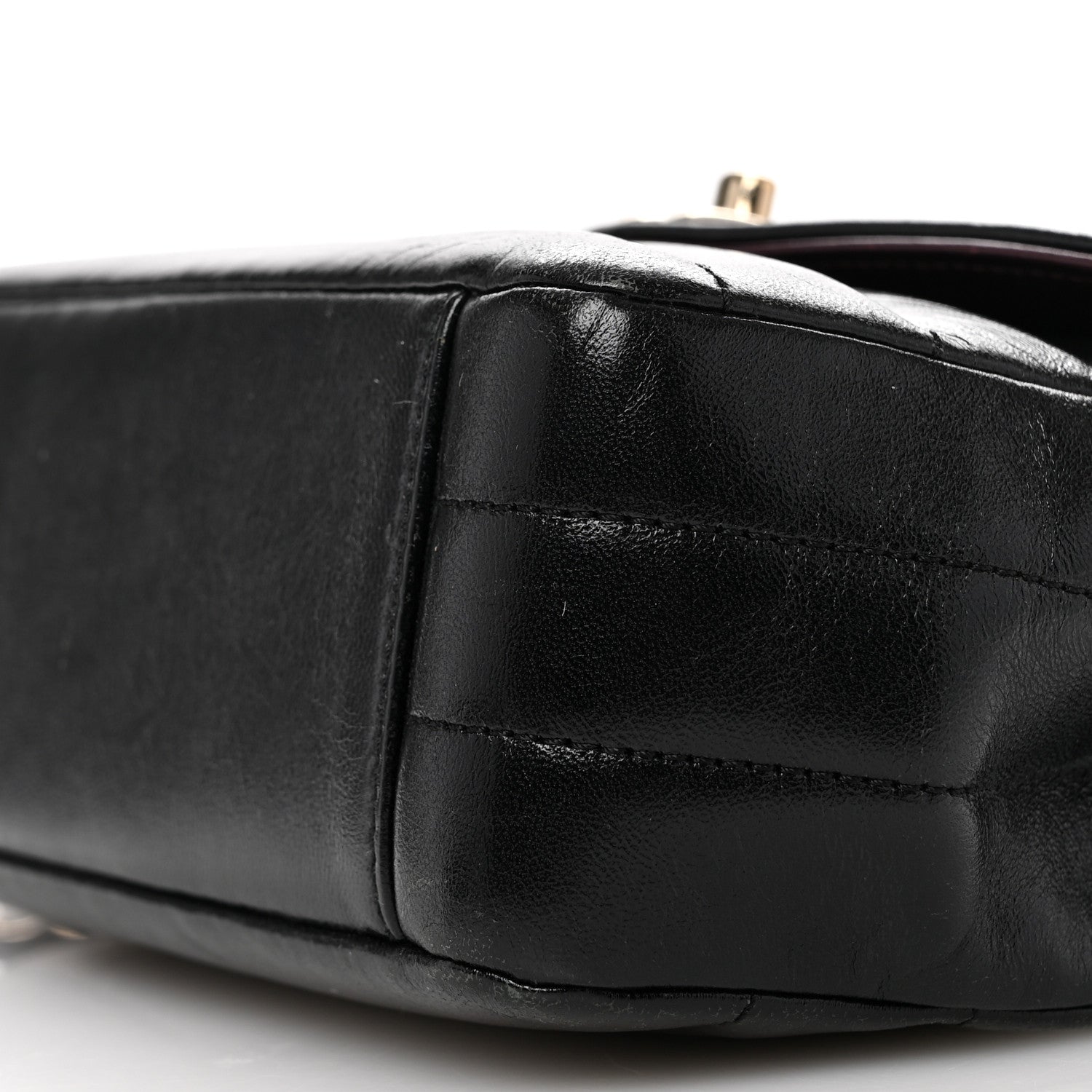 Chanel Shiny Lambskin Quilted Small Chevron Miroir Black 10 of 12