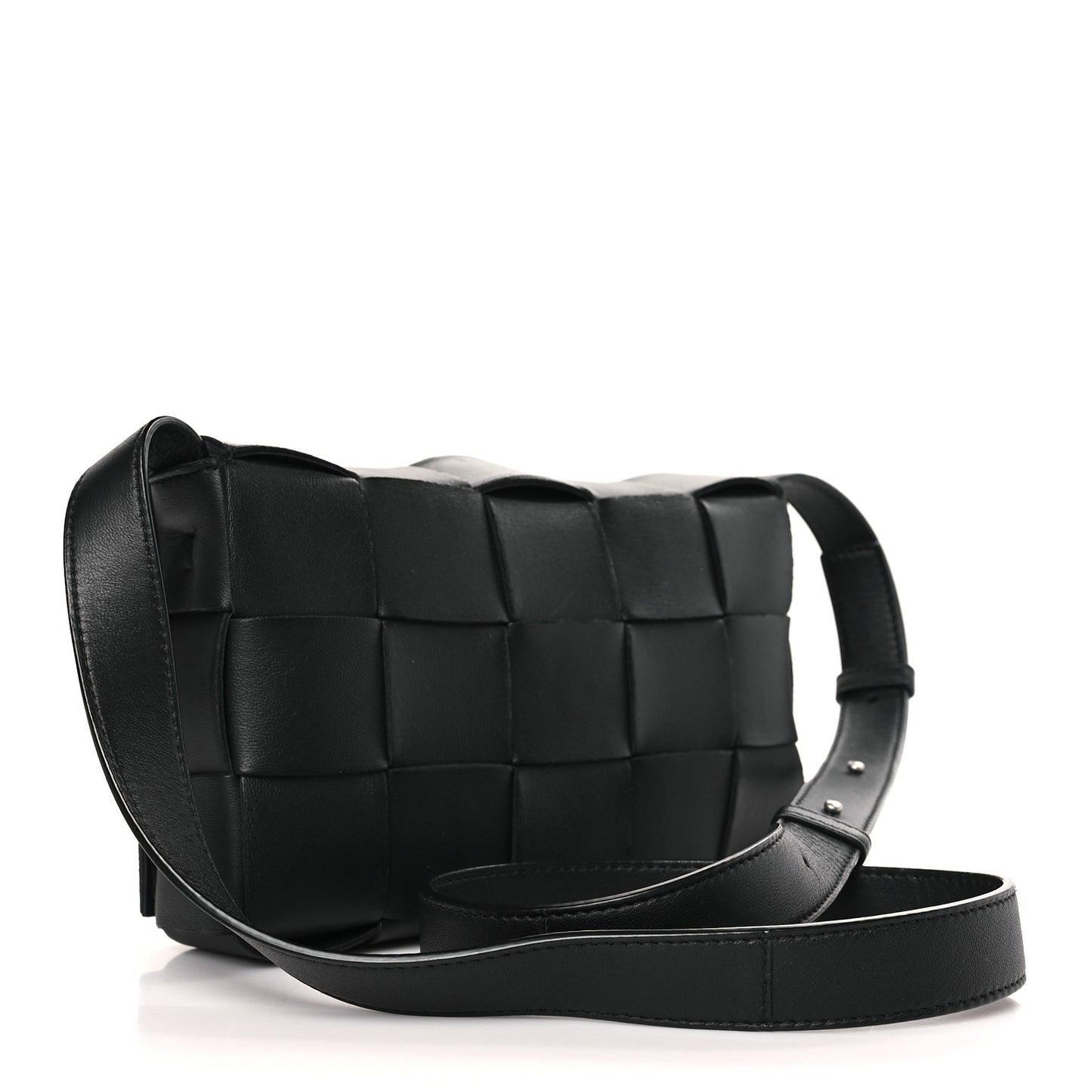 Lambskin Maxi Intrecciato Cassette Crossbody Bag Black