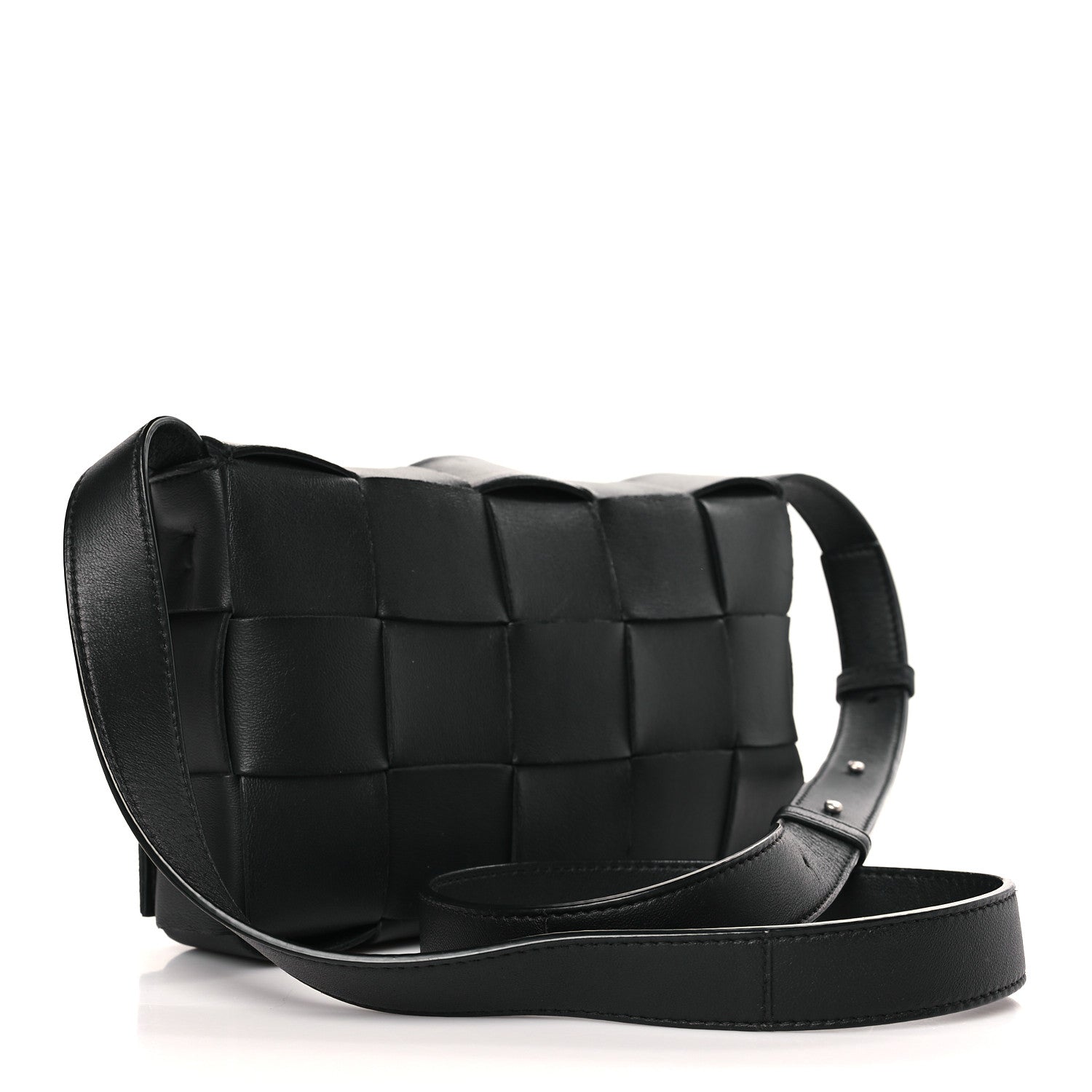 Bottega Veneta Lambskin Maxi Intrecciato Cassette Crossbody Bag Black 3 of 9
