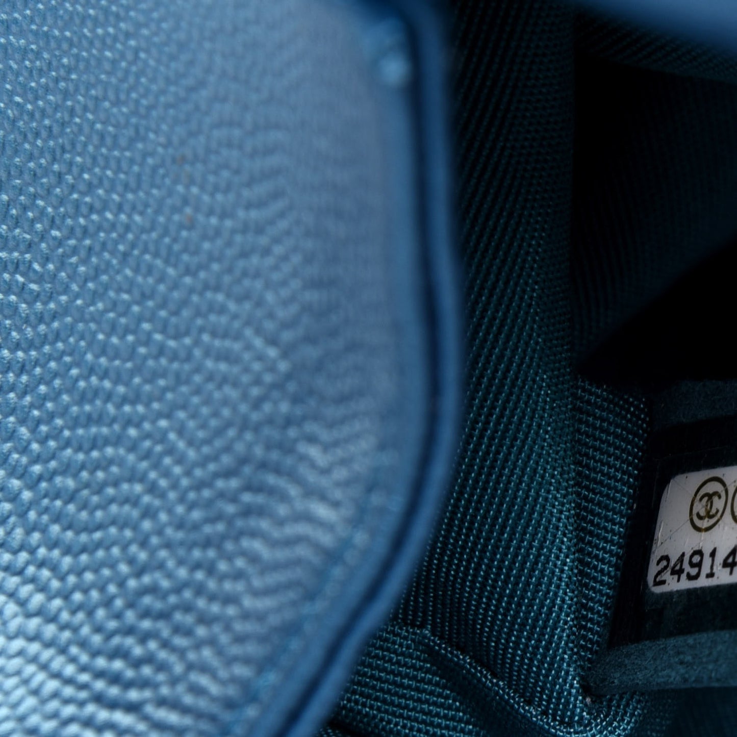 Metallic Caviar Quilted Medium Boy Flap Turquoise