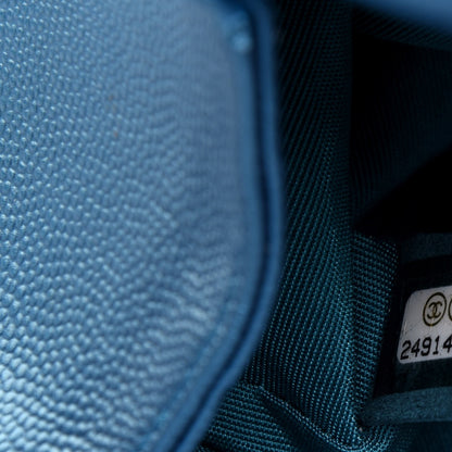 Chanel Metallic Caviar Quilted Medium Boy Flap Turquoise 7 of 11