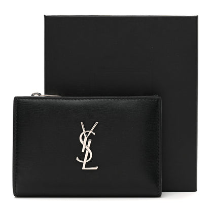 Saint Laurent Calfskin Monogram Bi Fold Zipped Wallet Black 13 of 13