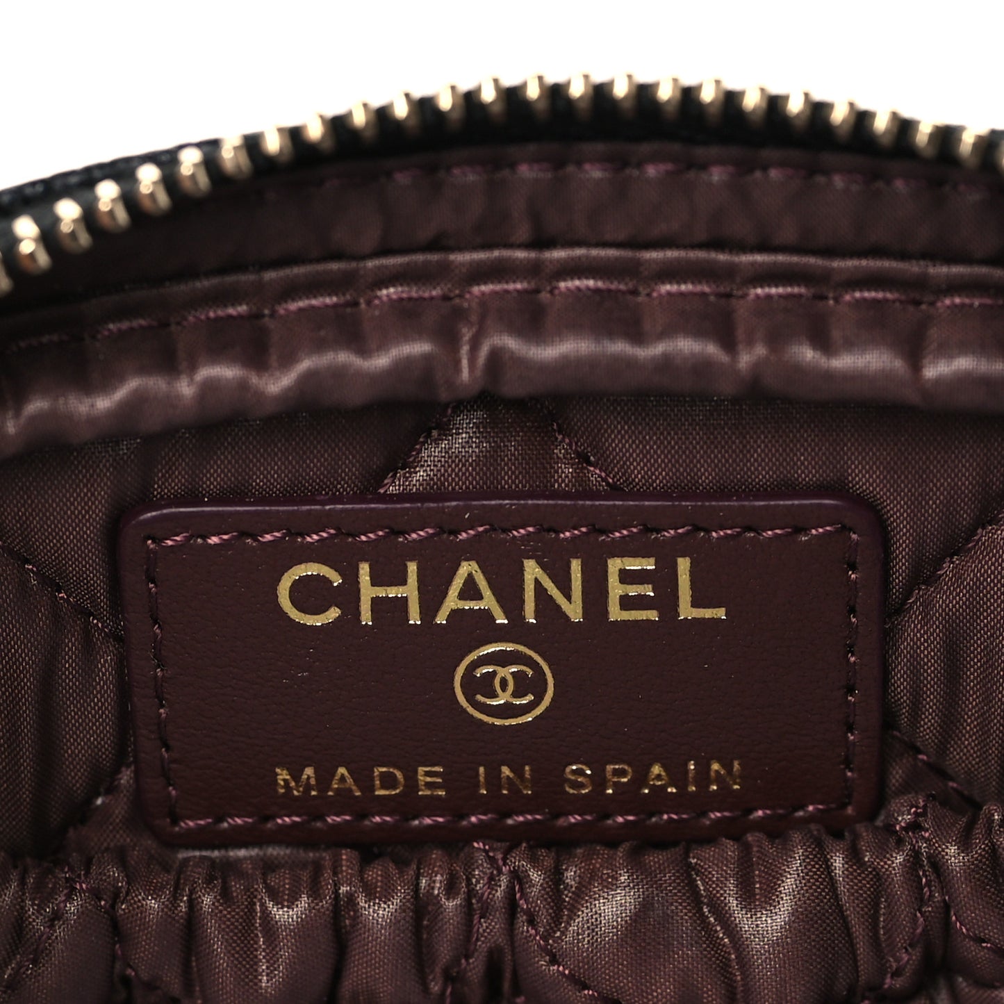 Caviar Quilted Small Curvy Pouch Cosmetic Case Black