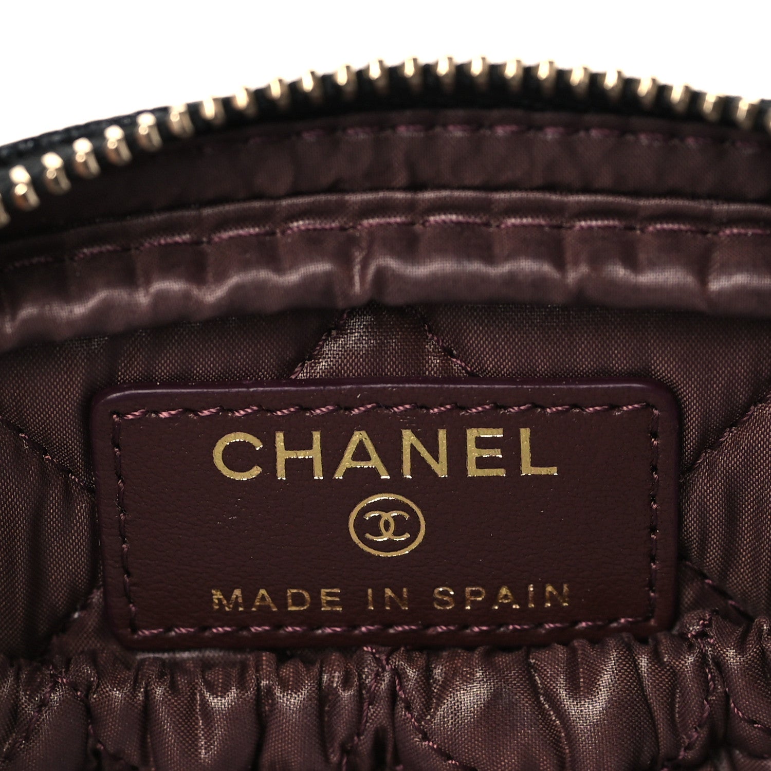 Chanel Caviar Quilted Small Curvy Pouch Cosmetic Case Black 6 of 10