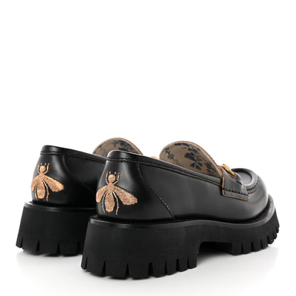 Gucci Cordovan Lux Womens Harald Horsebit 25mm Platform Loafers 37 Black 4 of 13