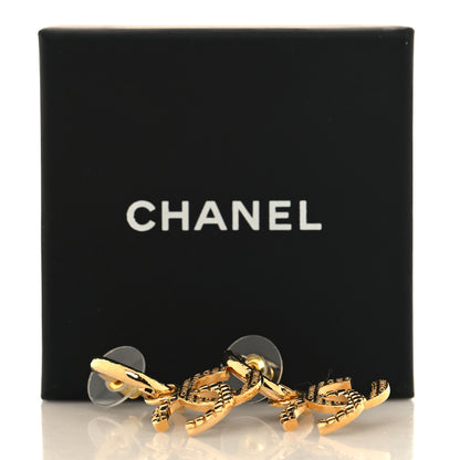 Chanel Quilted CC Logo Hoop Earrings Gold 5 of 5