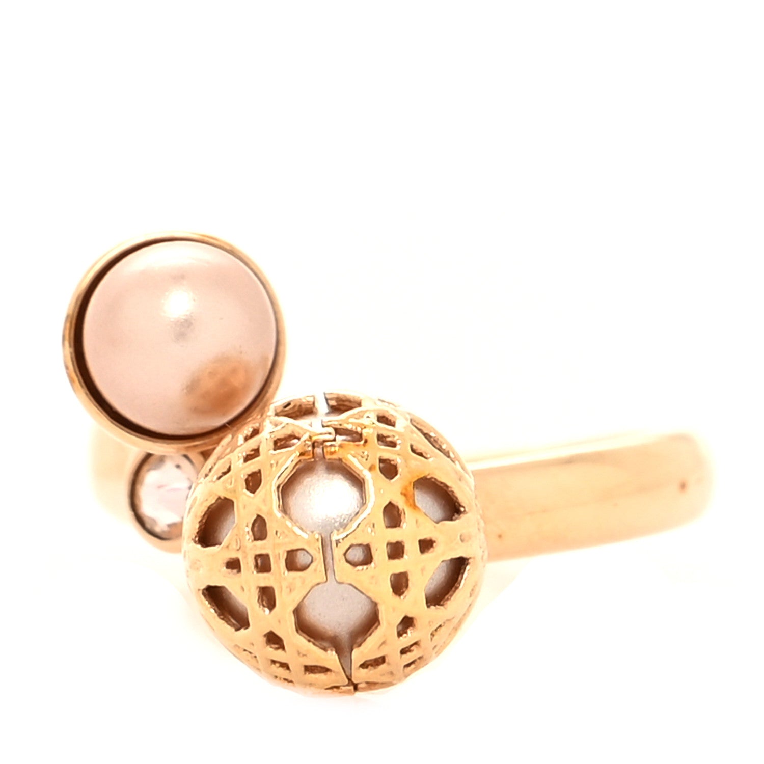 Christian Dior Pearl Secret Cannage Ring S Rose Gold 1 of 5