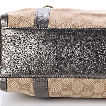 Gucci Monogram Small Abbey Boston Metallic Brown 9 of 19