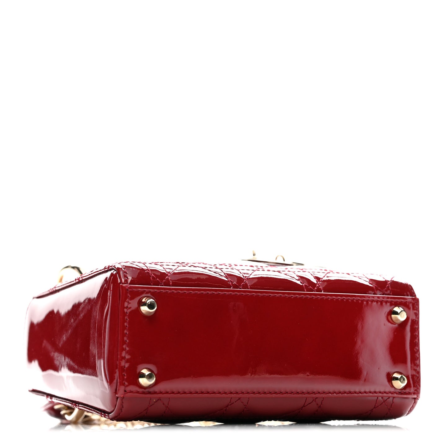 Patent Cannage Mini Lady Dior Red