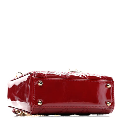 Christian Dior Patent Cannage Mini Lady Dior Red 4 of 12