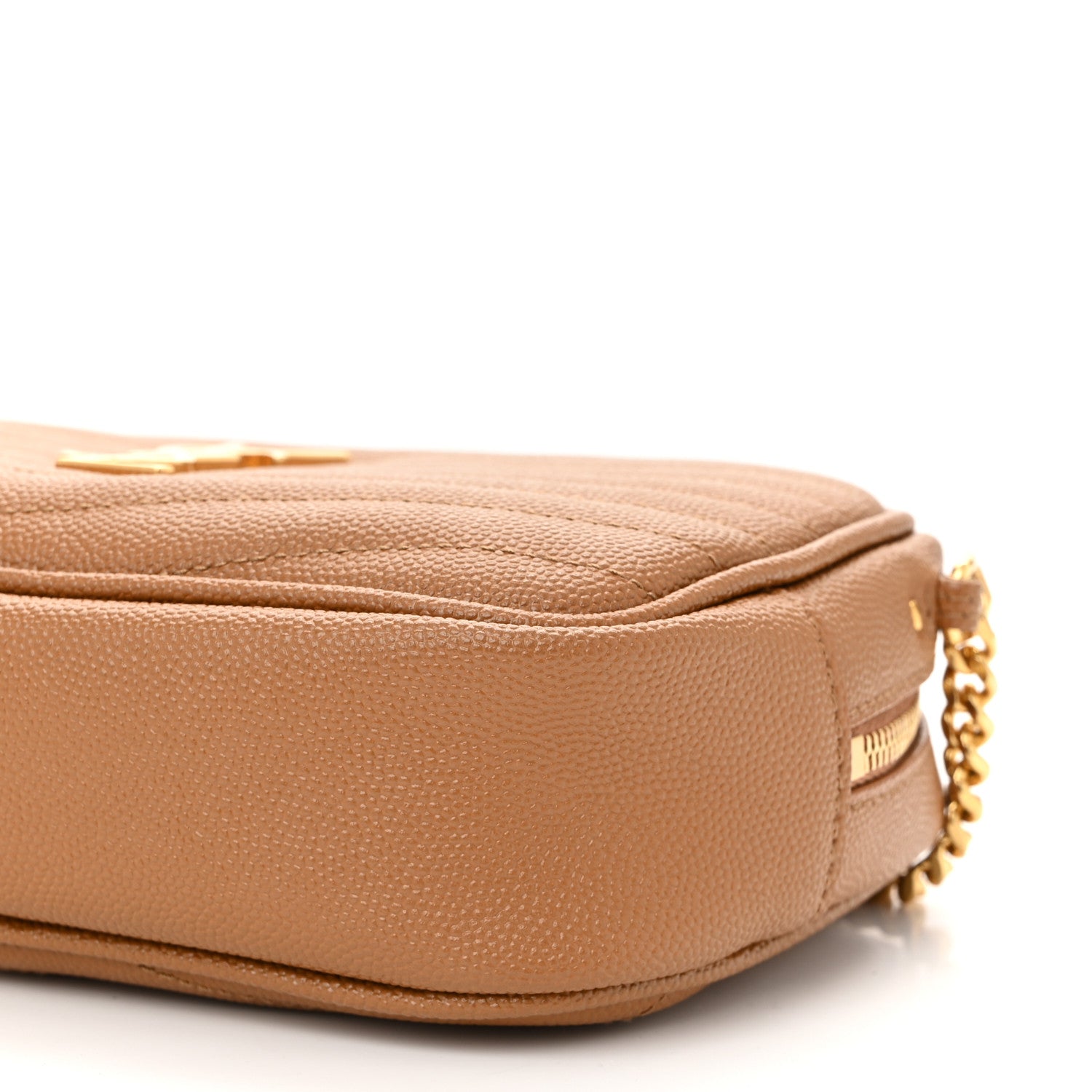 Saint Laurent Grain De Poudre Matelasse Monogram Mini Lou Camera Bag Dark Natural 10 of 10