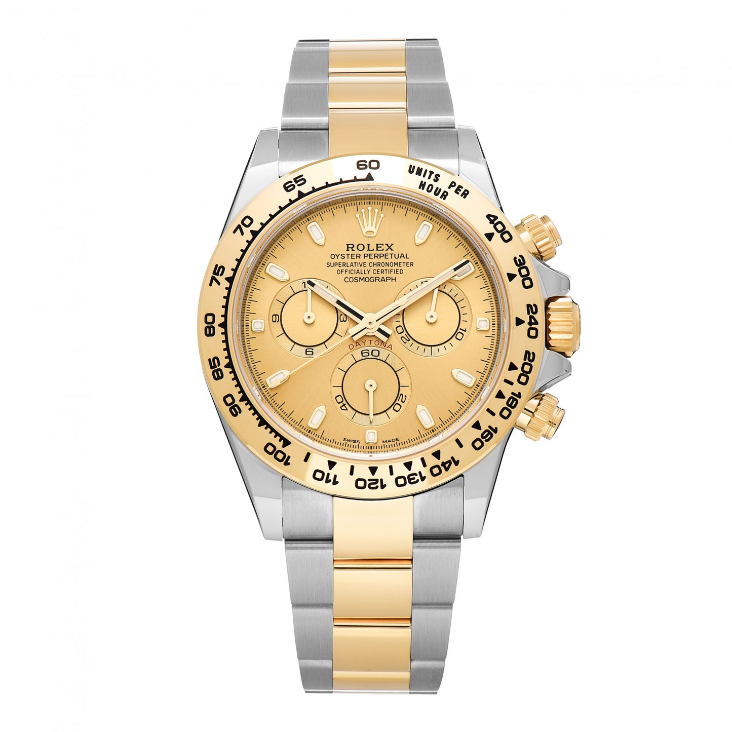 Stainless Steel 18K Yellow Gold 40mm Oyster Perpetual Cosmograph Daytona Watch Champagne 116503