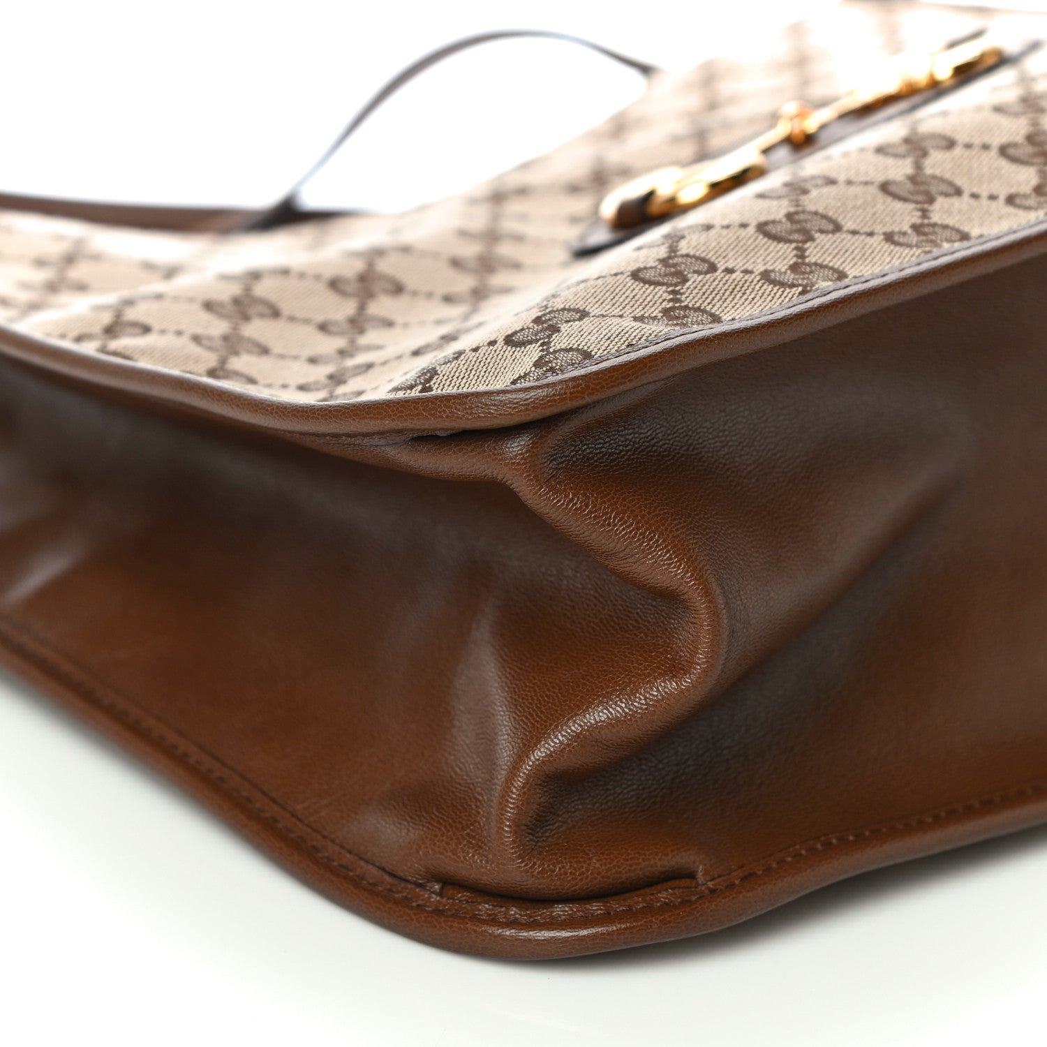Gucci Monogram Horsebit 1955 Tote Bag Beige Brown Sugar 10 of 11