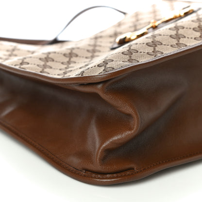 Gucci Monogram Horsebit 1955 Tote Bag Beige Brown Sugar 10 of 11