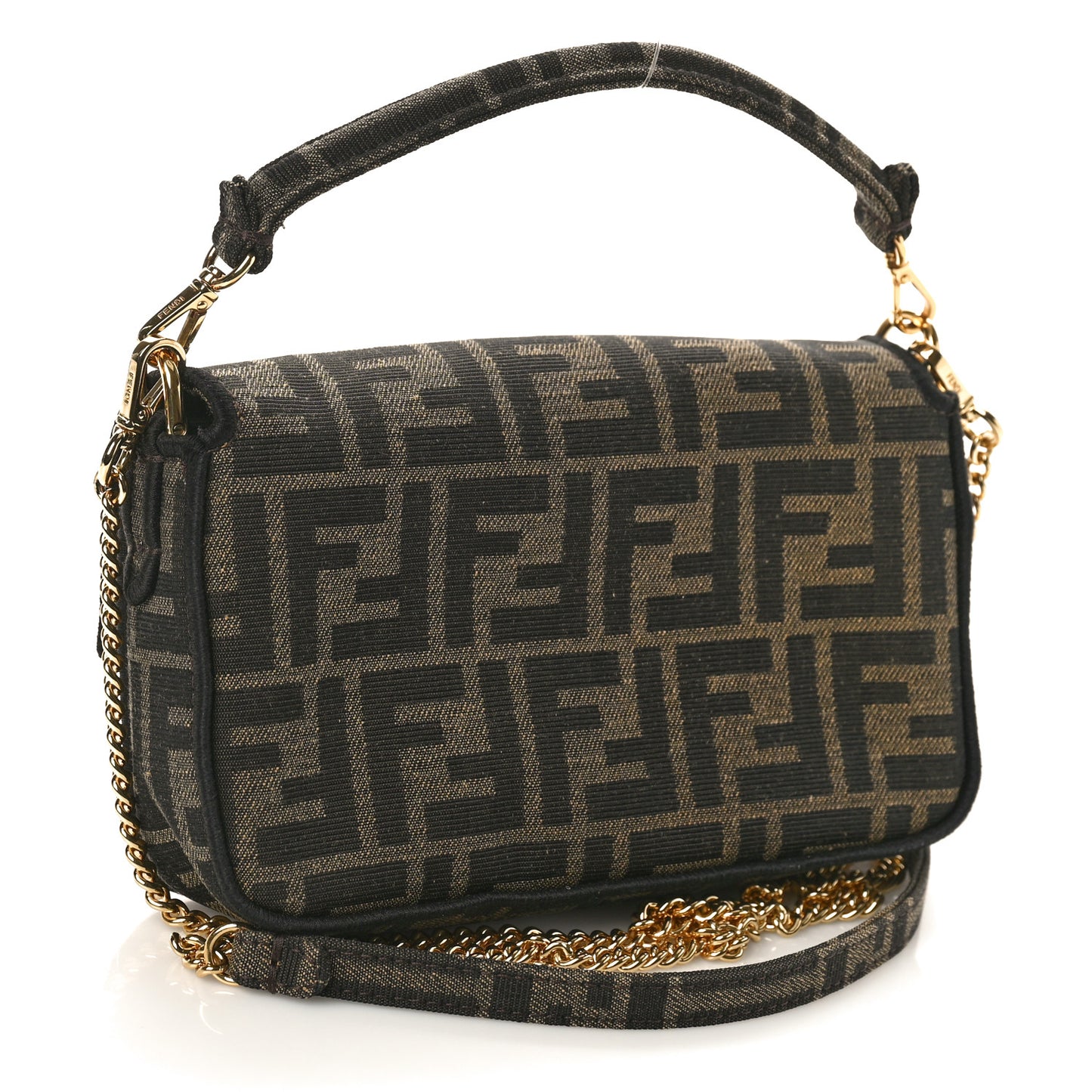 Fabric Jacquard FF 1974 Mini Baguette Tobacco Moro Black