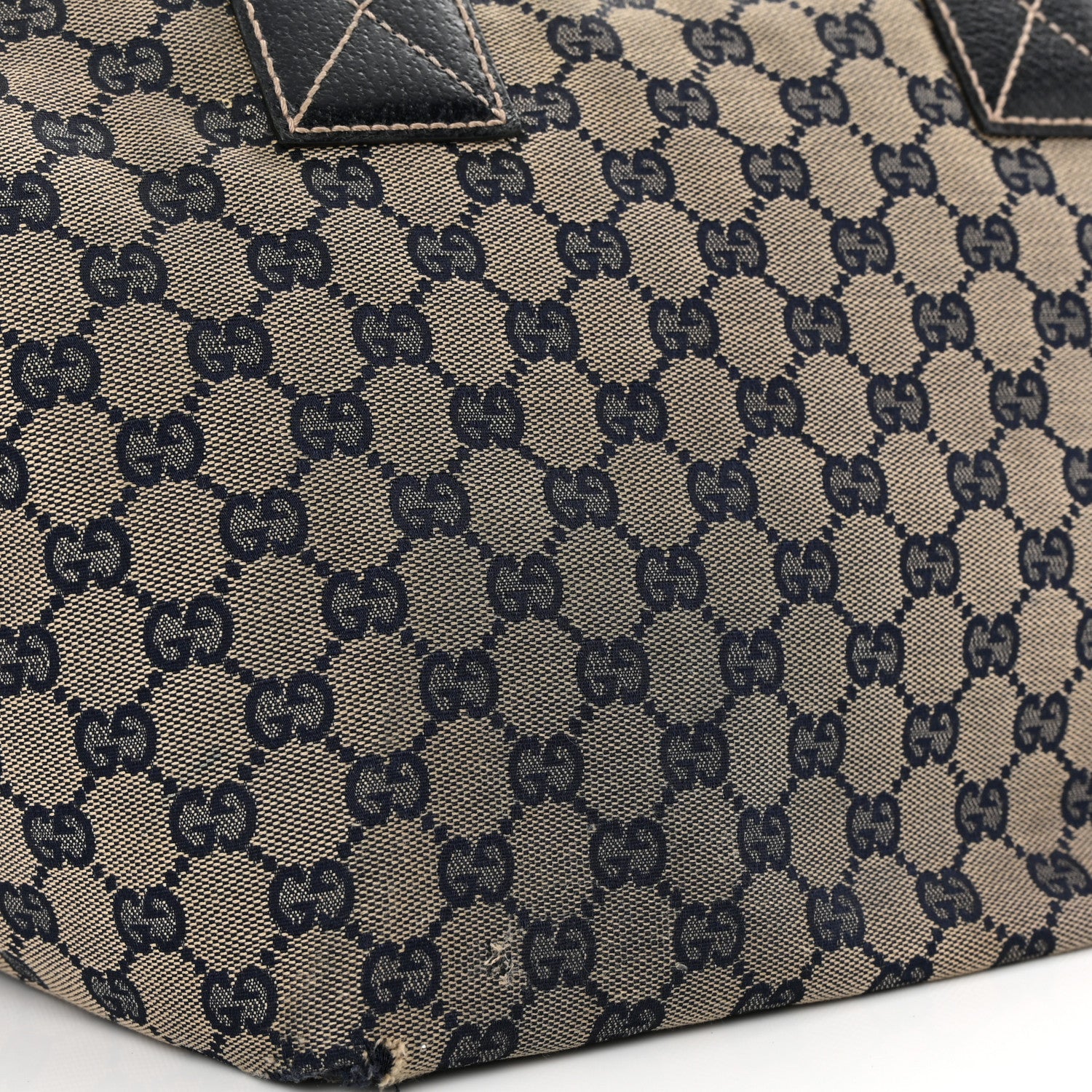 Gucci GG Monogram Medium Web Handle Bucket Tote Navy Blue 16 of 20