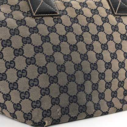 Gucci GG Monogram Medium Web Handle Bucket Tote Navy Blue 16 of 20