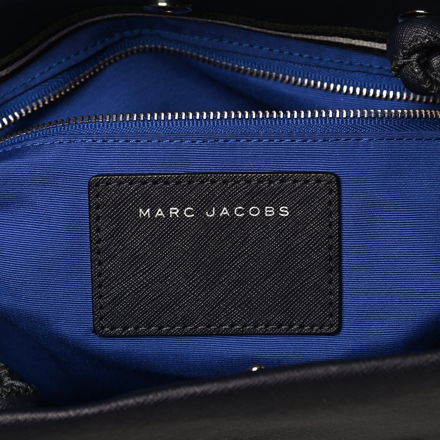 Calfskin Embossed Logo East West Shopper Tote Navy