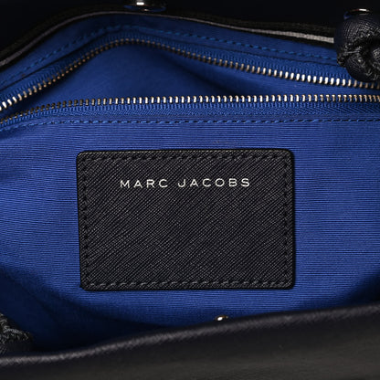 Marc Jacobs Calfskin Embossed Logo East West Shopper Tote Navy 5 of 12