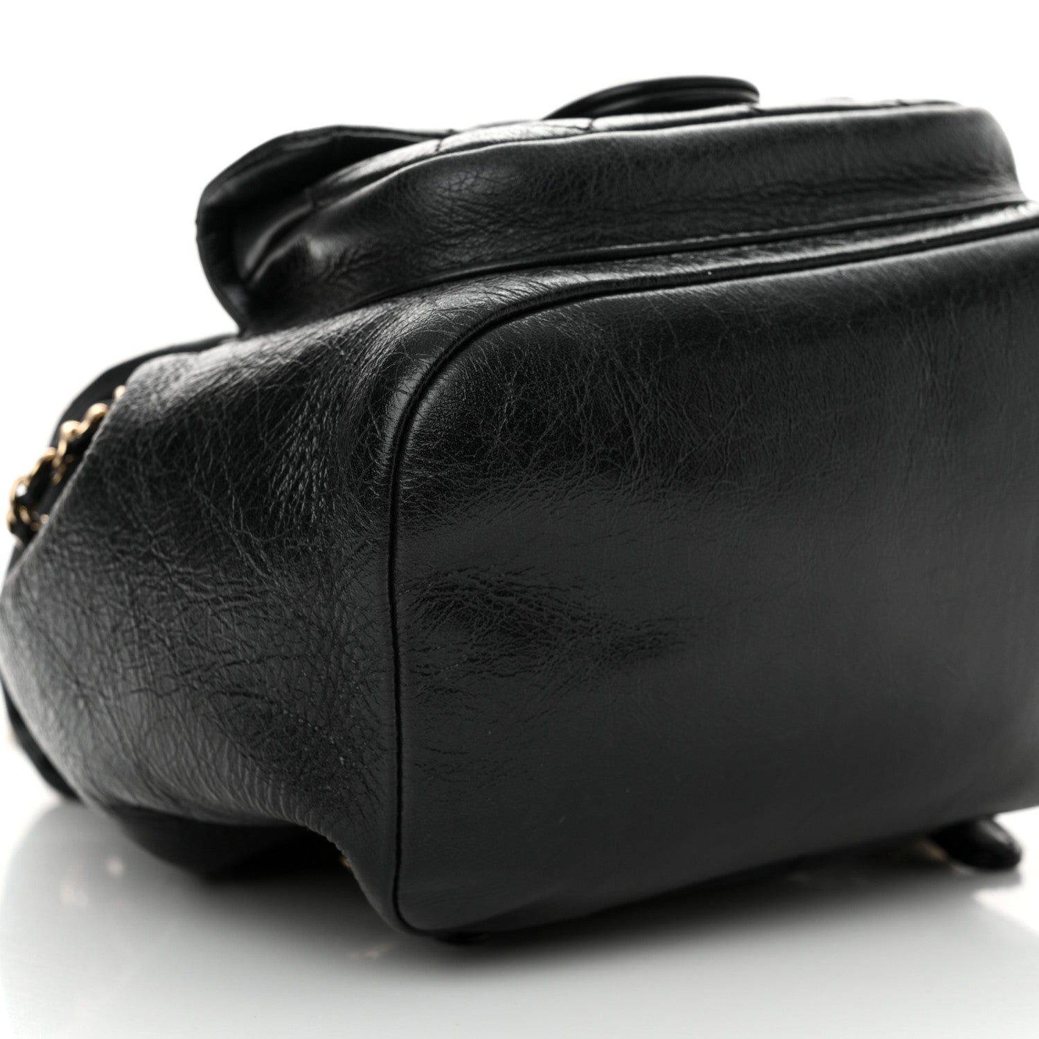 Chanel Glazed Aged Calfskin Quilted Small Duma Drawstring Backpack Black 9 of 13
