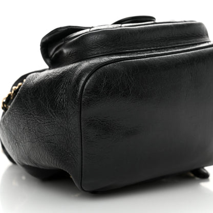 Chanel Glazed Aged Calfskin Quilted Small Duma Drawstring Backpack Black 9 of 13