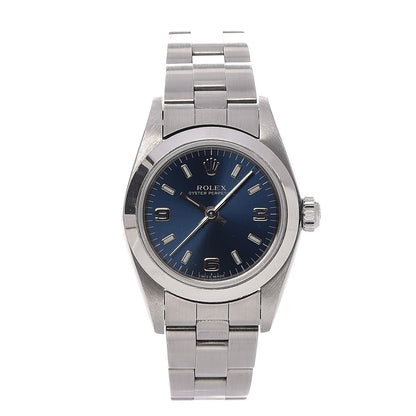 Rolex Stainless Steel 24mm Oyster Perpetual Watch Blue 76080 1 of 7