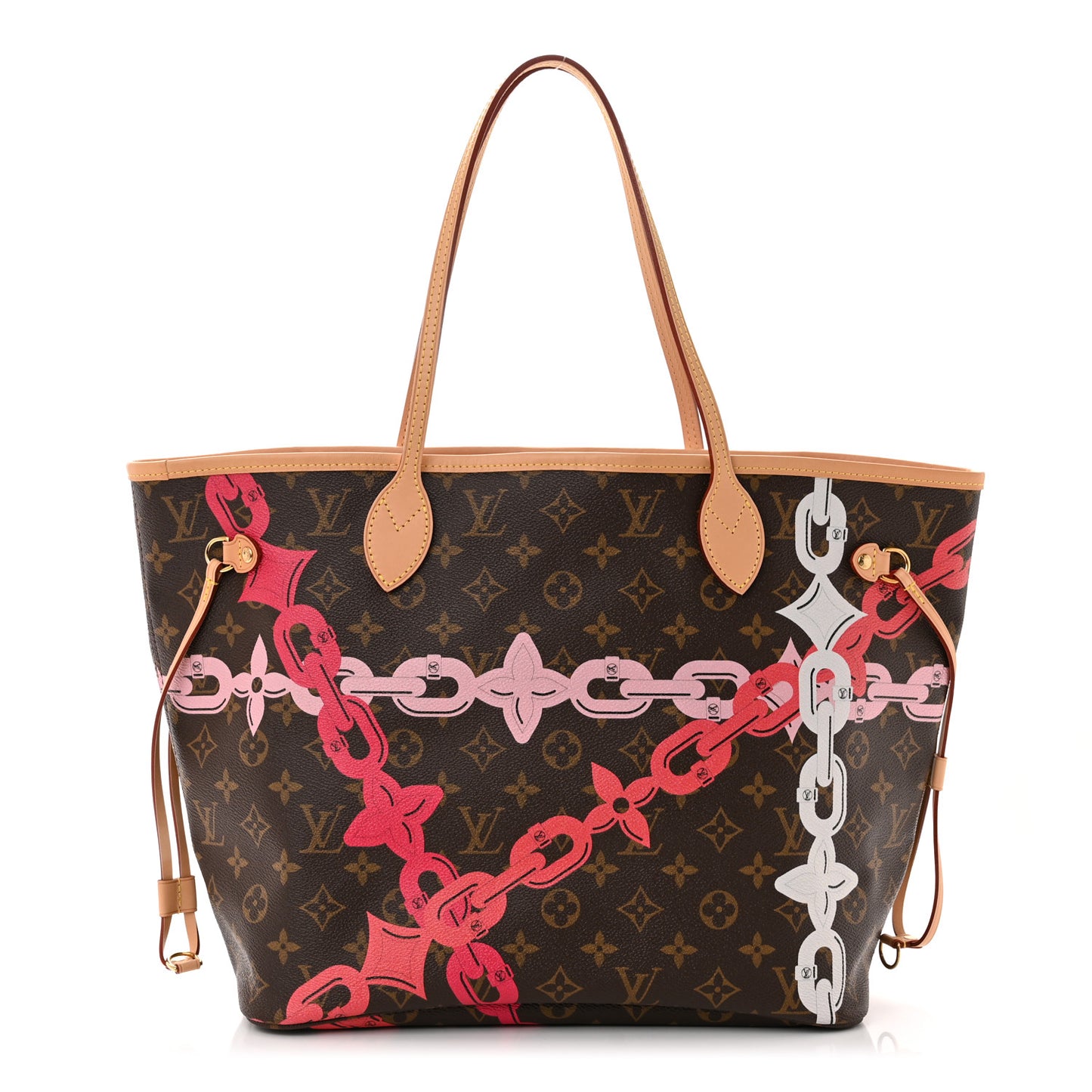 Monogram Bay Neverfull MM Rose Ballerine Poppy