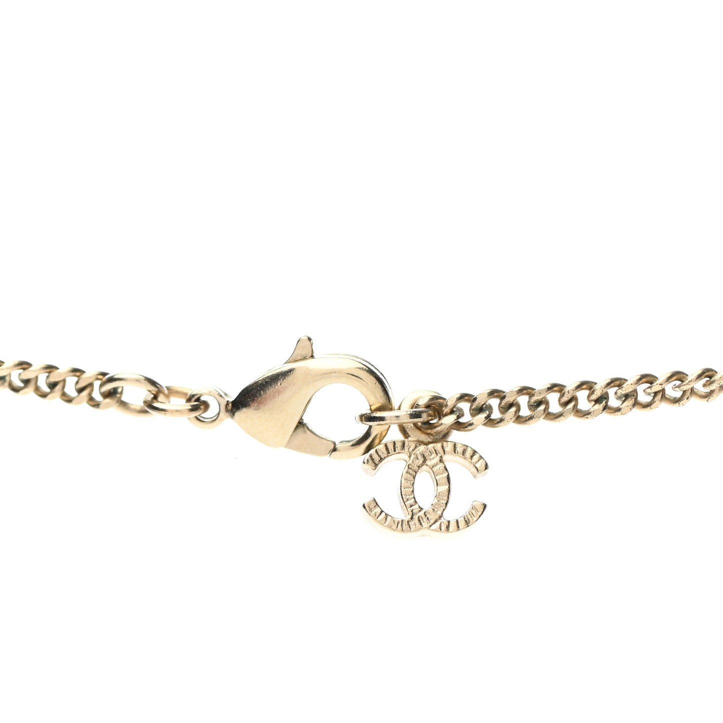 Crystal CC Pendant Necklace Gold