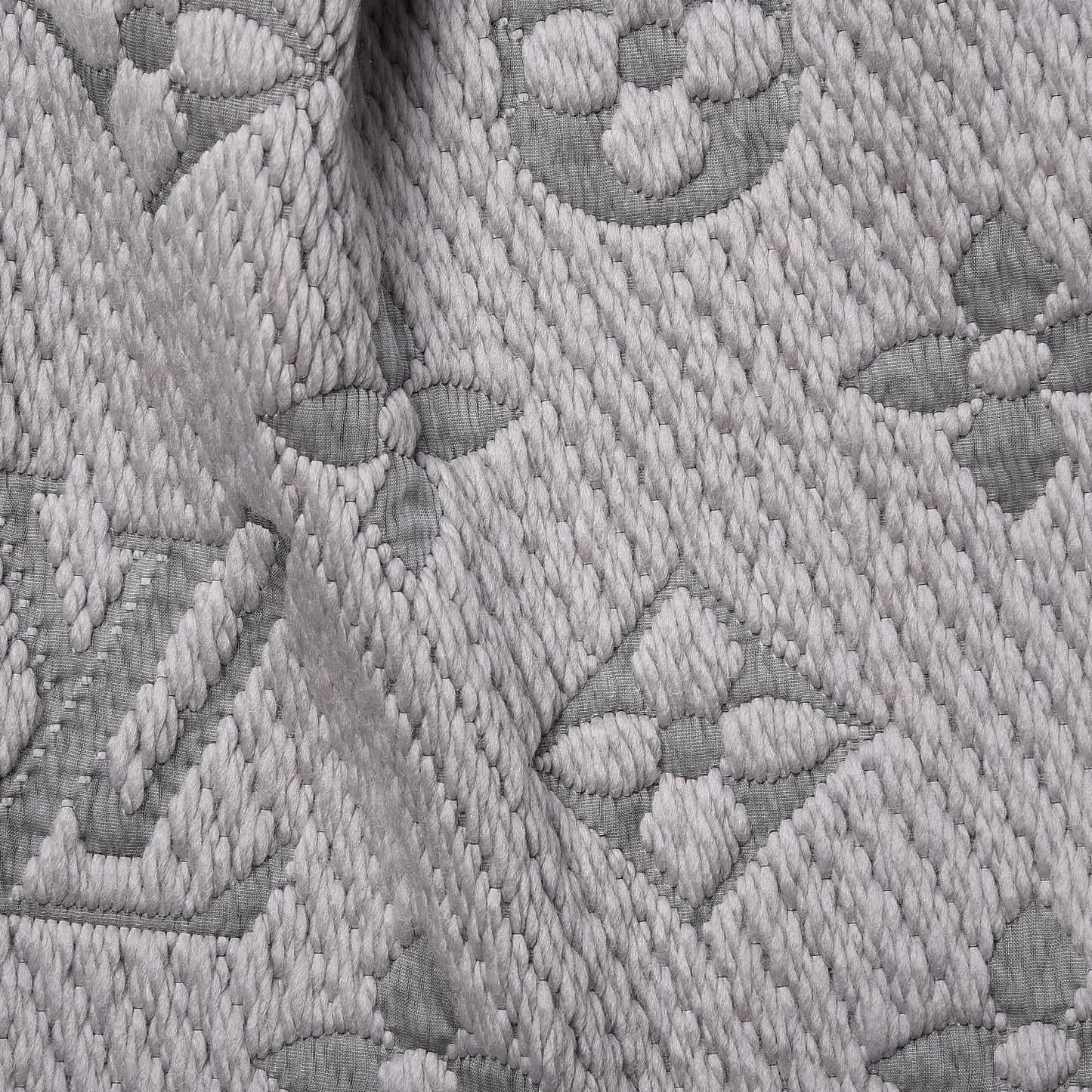 Wool Silk Logomania Scarf Pearl Grey