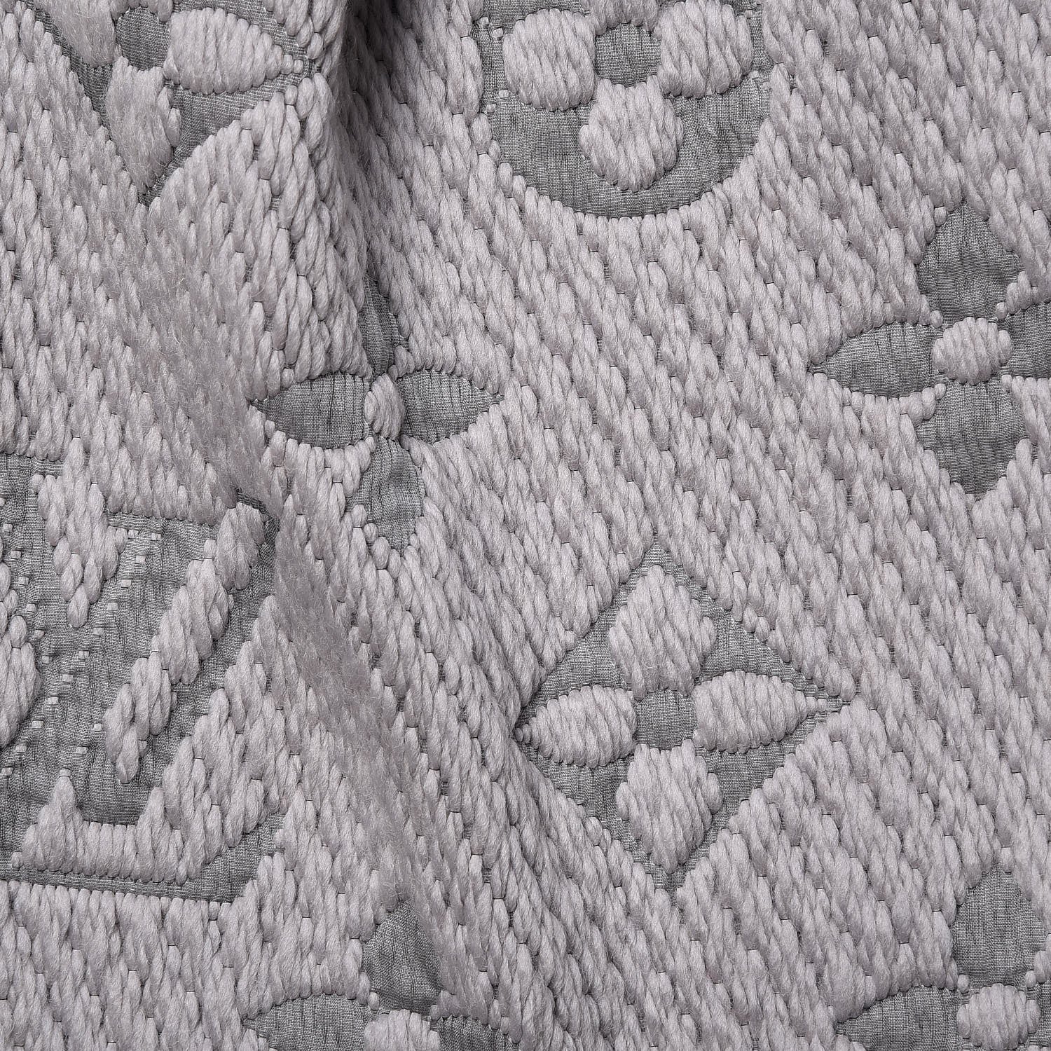 Louis Vuitton Wool Silk Logomania Scarf Pearl Grey 3 of 5