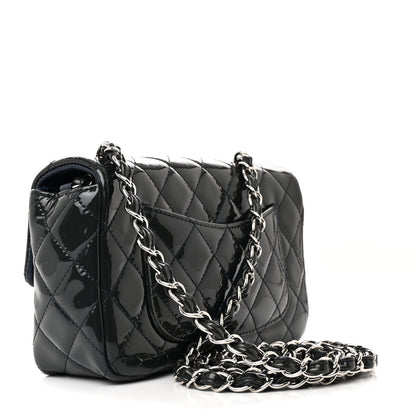 Chanel Patent Calfskin Quilted Mini Rectangular Flap Navy Blue 3 of 11