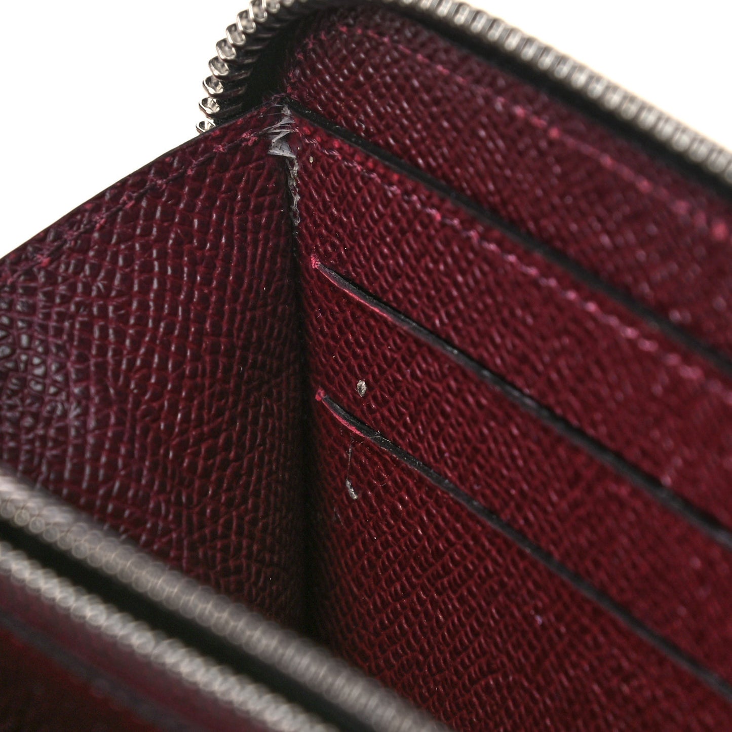 Grained Calfskin Zip Around Wallet Black