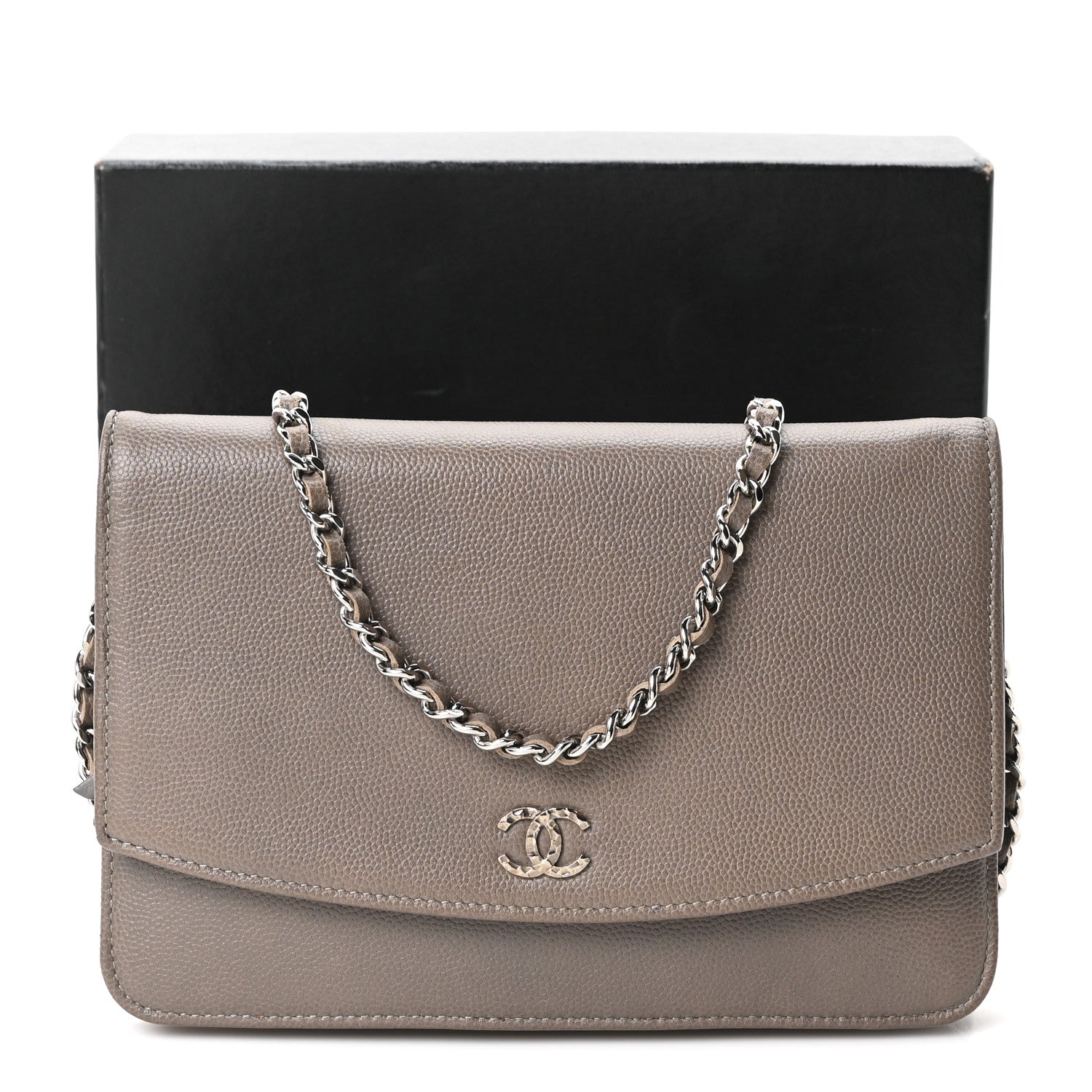Chanel Caviar Sevruga Wallet On Chain WOC Grey 12 of 12