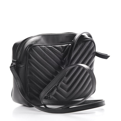 Saint Laurent Calfskin Matelasse Monogram Lou Camera Bag Black 2 of 9