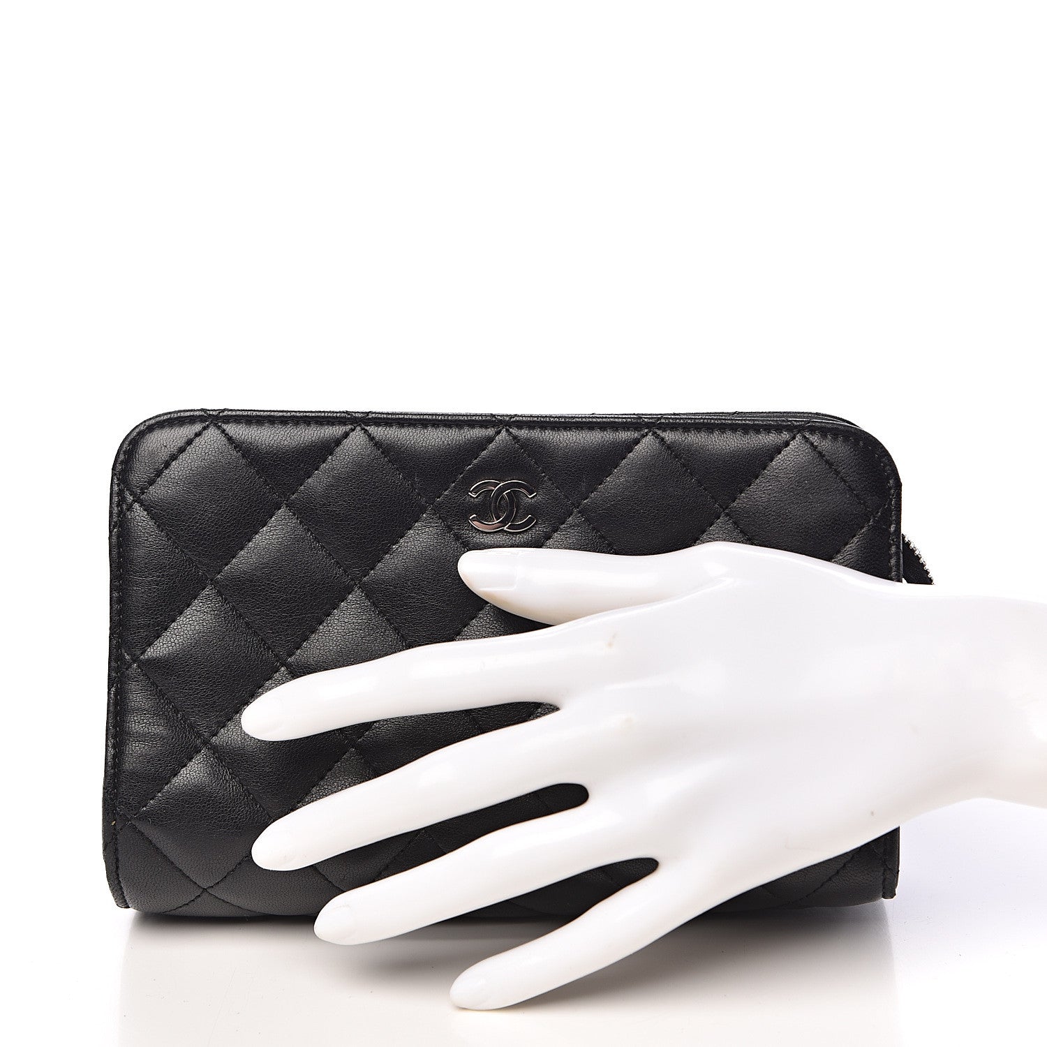 Chanel Lambskin Quilted Cosmetic Case Black 2 of 9