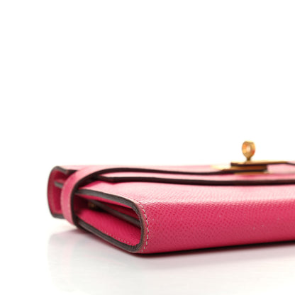 Hermes Epsom Kelly Longue Wallet Rose Tyrien 9 of 21