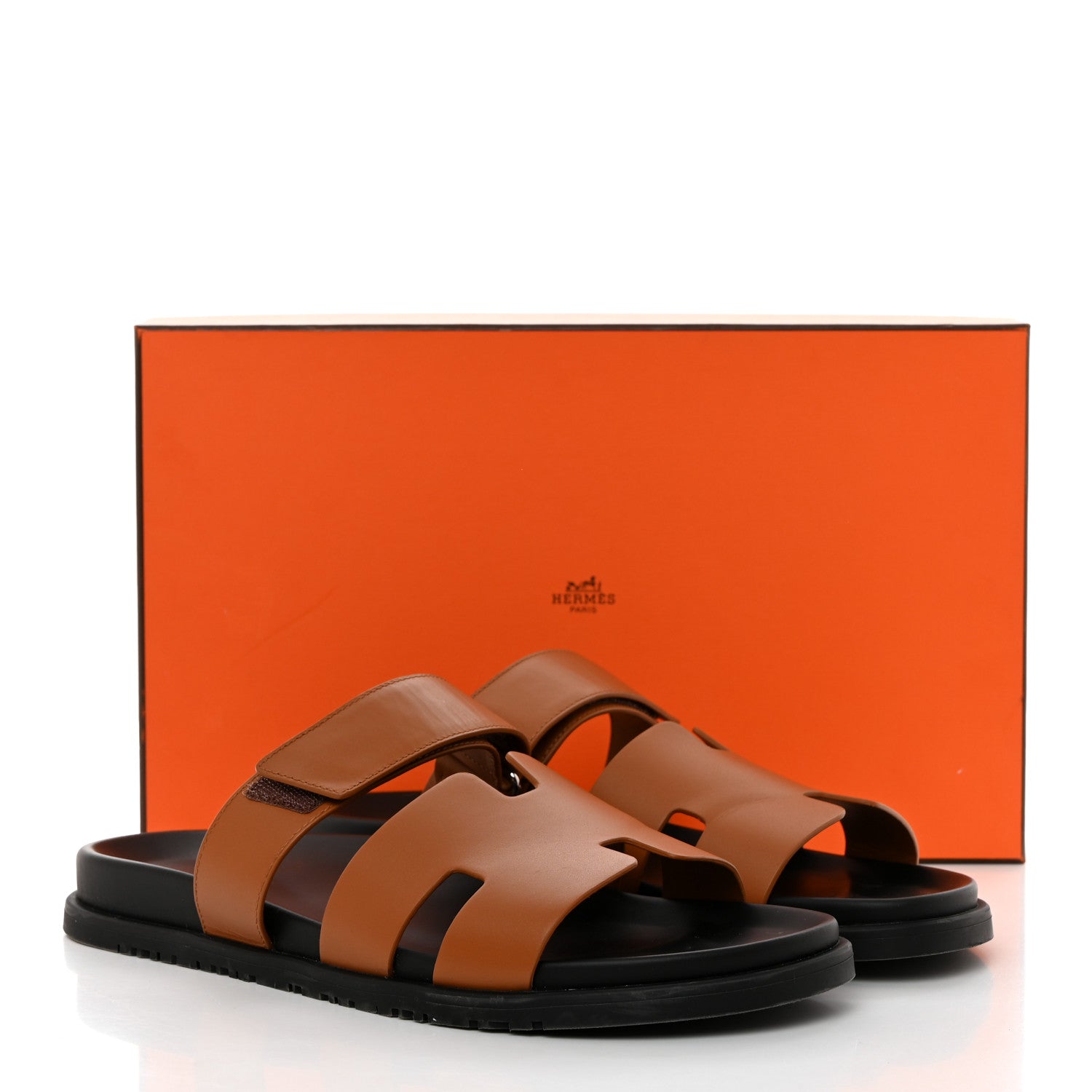 Hermes Calfskin Mens Chypre Sandals 45.5 Gold 9 of 9