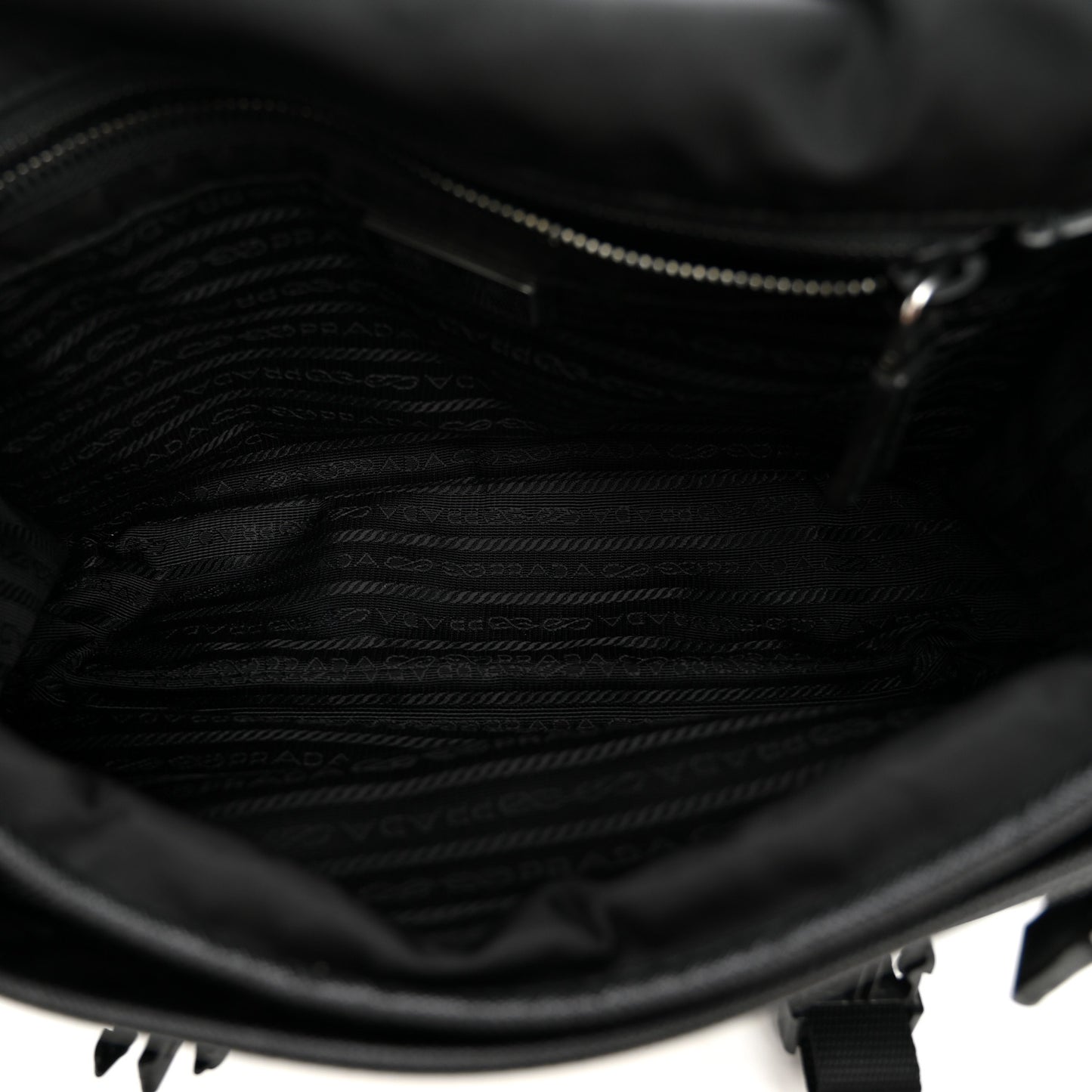 Tessuto Nylon Saffiano Double Snap Buckle Messenger Bag  Black