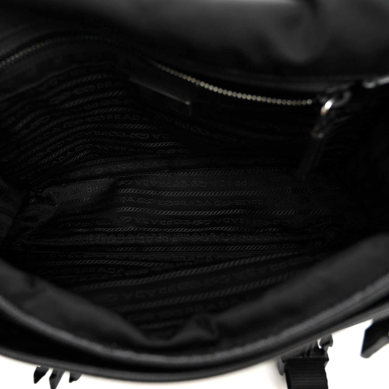 Prada Tessuto Nylon Saffiano Double Snap Buckle Messenger Bag  Black 4 of 9