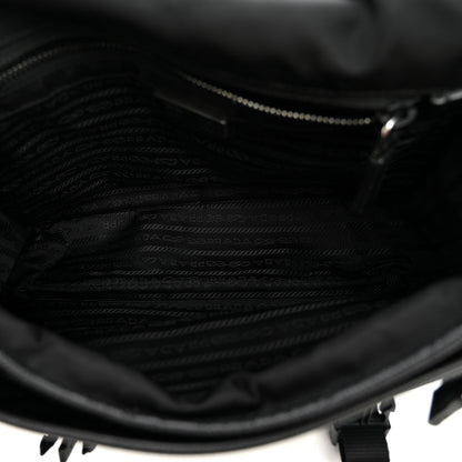 Prada Tessuto Nylon Saffiano Double Snap Buckle Messenger Bag  Black 4 of 9