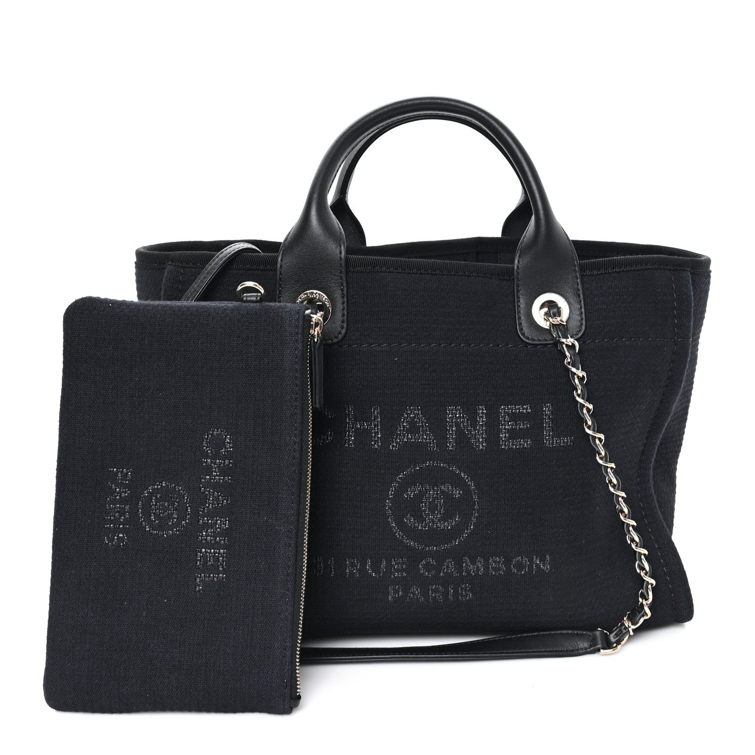 Chanel Mixed Fibers Small Deauville Tote Black 3 of 11