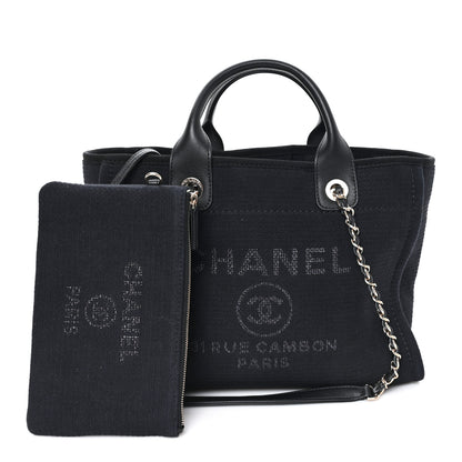 Chanel Mixed Fibers Small Deauville Tote Black 3 of 11