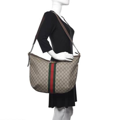 Gucci GG Supreme Monogram Web Ophidia Half Moon Hobo Brown 2 of 10