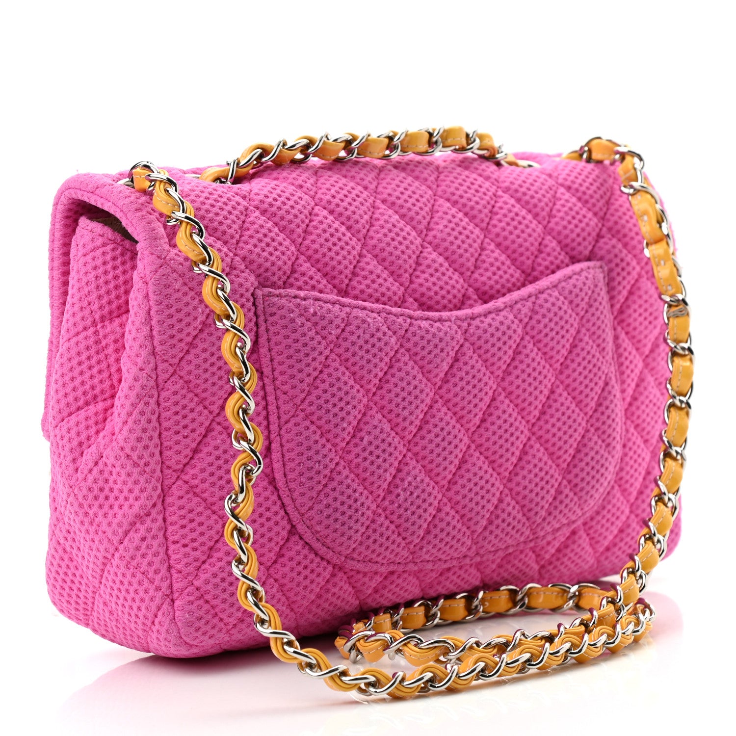 Chanel Neoprene Quilted Medium Single Flap Pink 3 of 11