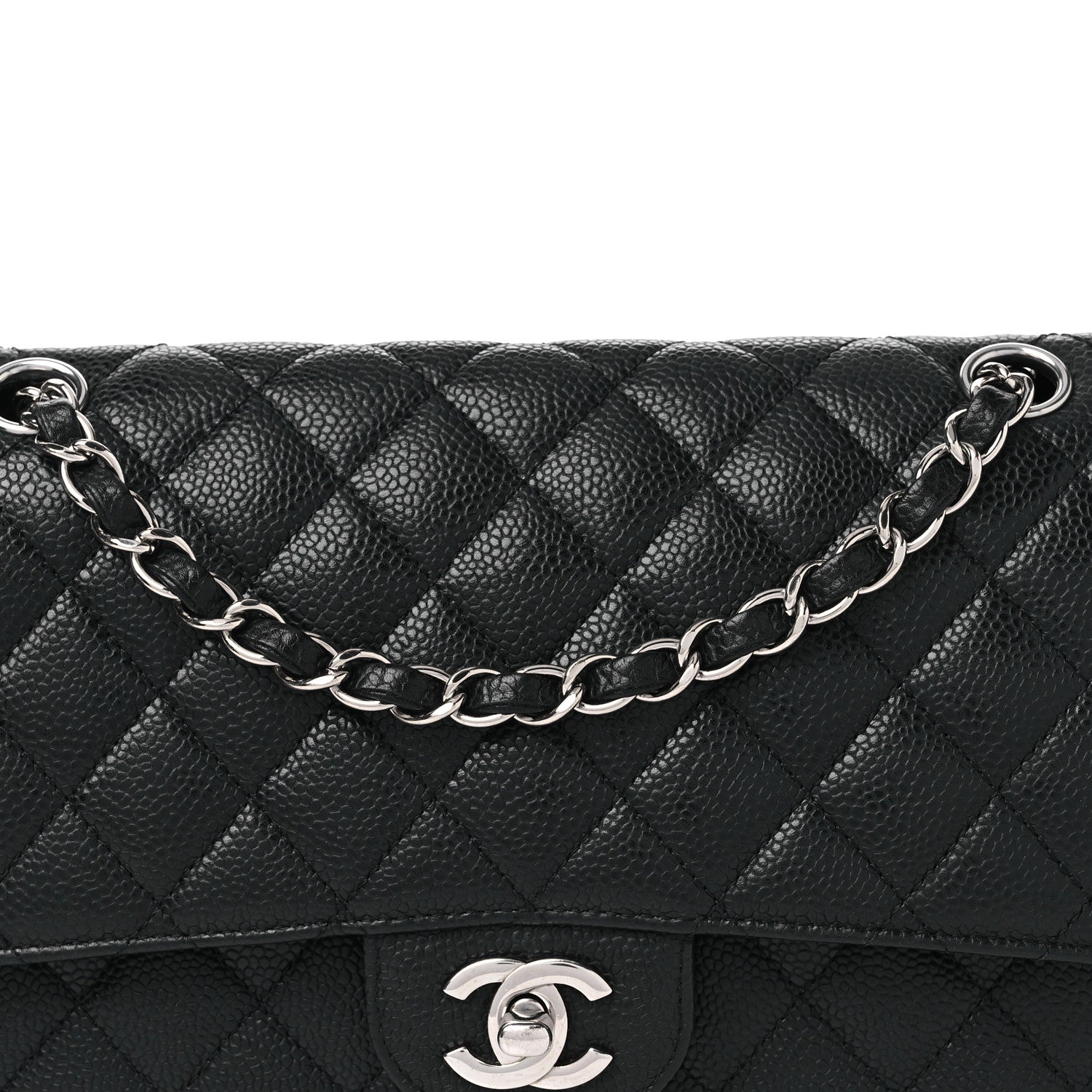 Chanel Caviar Quilted Medium Double Flap Black 8 of 10