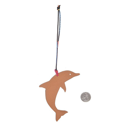 Hermes Epsom Togo Petit H Dolphin Bag Charm Gold Cobalt 2 of 4