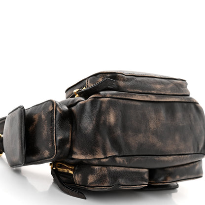 Miu Miu Distressed Nappa Pocket Bag Sand Coffee 9 of 10