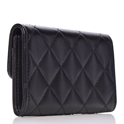 Chanel Lambskin Quilted Flap Card Holder Black 3 of 9