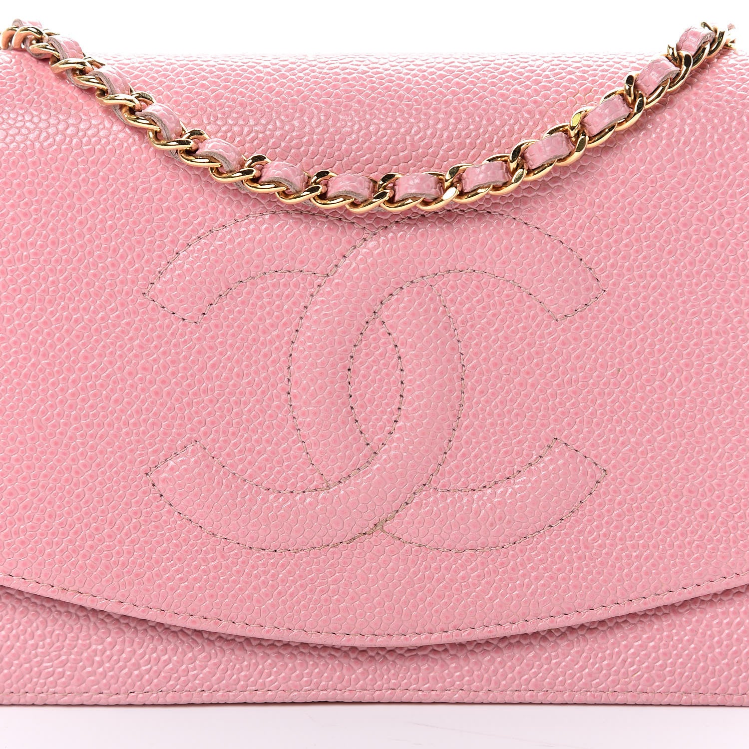 Chanel Caviar Timeless CC Wallet On Chain WOC Pink 11 of 14