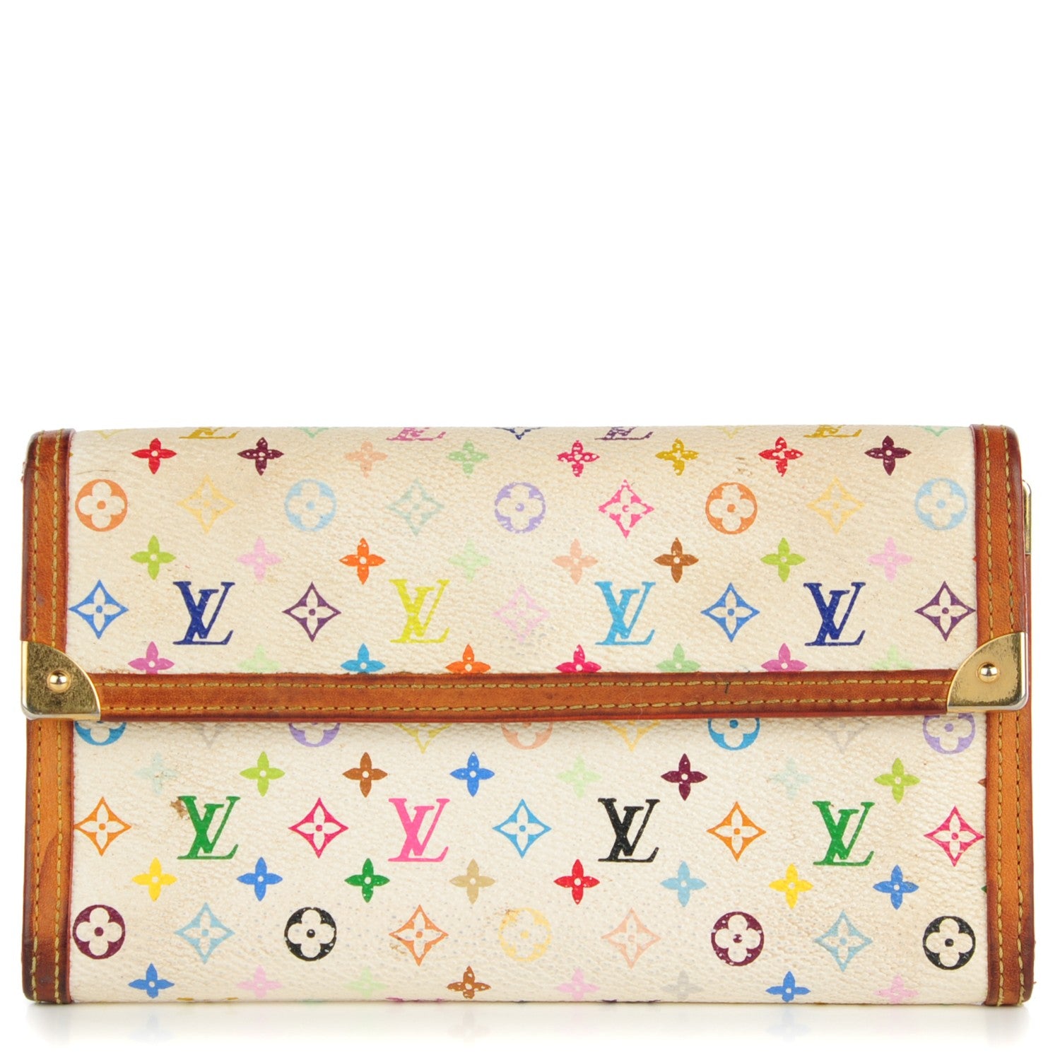 Louis Vuitton Monogram Multicolor Porte Tresor International Wallet White 1 of 14